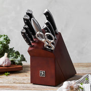 Compass 10-pc Knife Block Set by HENCKELS – 10-pc, High quality German stainless steel, Black, Pack of 10, Model 1023253