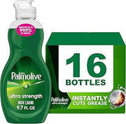Palmolive Ultra Strength Liquid Dish Soap, Cuts Grease and Grime, No Soaking Needed, Powerful on Plastics, Dishwashing Liquid, 9.7 fl oz Bottle
