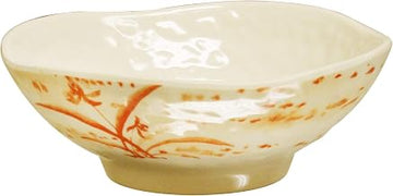 Thunder Group Gold orchid melamine dinnerware collection 7 oz, 4 3/4" wave rice bowl, comes in dozen