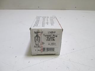 Pass & Seymour L1420-P 4 Wire 3 Pole Polarized Extra Hard Use Locking Plug 125/250 Volt 3-Phase 20 Amp NEMA L14-20P Black/White Turnlok