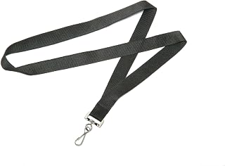 AbilityOne Strap Style Neck Lanyard - J-Hook Attachment, Black 8455-01-645-2729