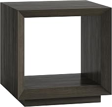 Henn&Hart 22" Rectangular Side Table, Nightstand, End Table, Rich Brown