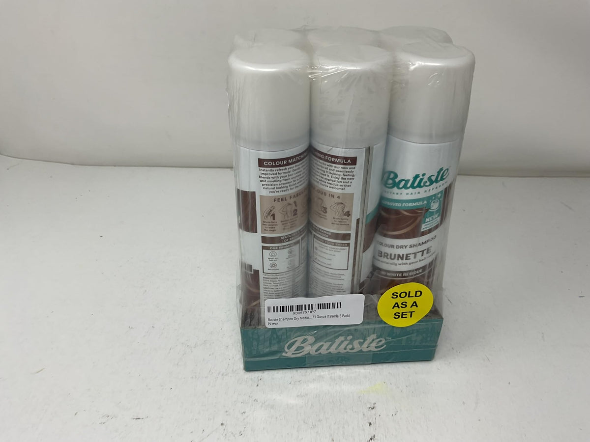 Shampoo Dry Medium Brunette 6.73 Ounce (199ml) (6 Pack) by Batiste – 6.73 Fl Oz (Pack of 6), Brown, Pack of 6, Model Batiste