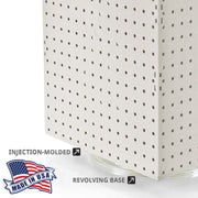 Rotating Display Stand - 4-Sided Display Racks for Craft Shows - Peg Display Carousel (14” W x 14” D x 20” H) - Easy Assemble Revolving Display for Retail - Pegboard Organizer
