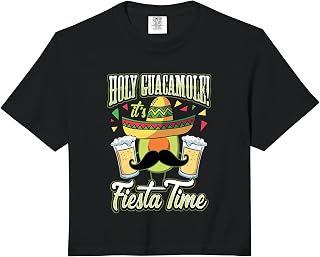 Holy Guacamole It's Fiesta Time Avocado and Beer Mexican Pun Comfort Colors Crop Top