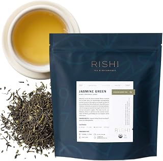 Rishi Tea Jasmine Organic Chinese Green Loose Leaf Tea, Caffeinated, 1lb
