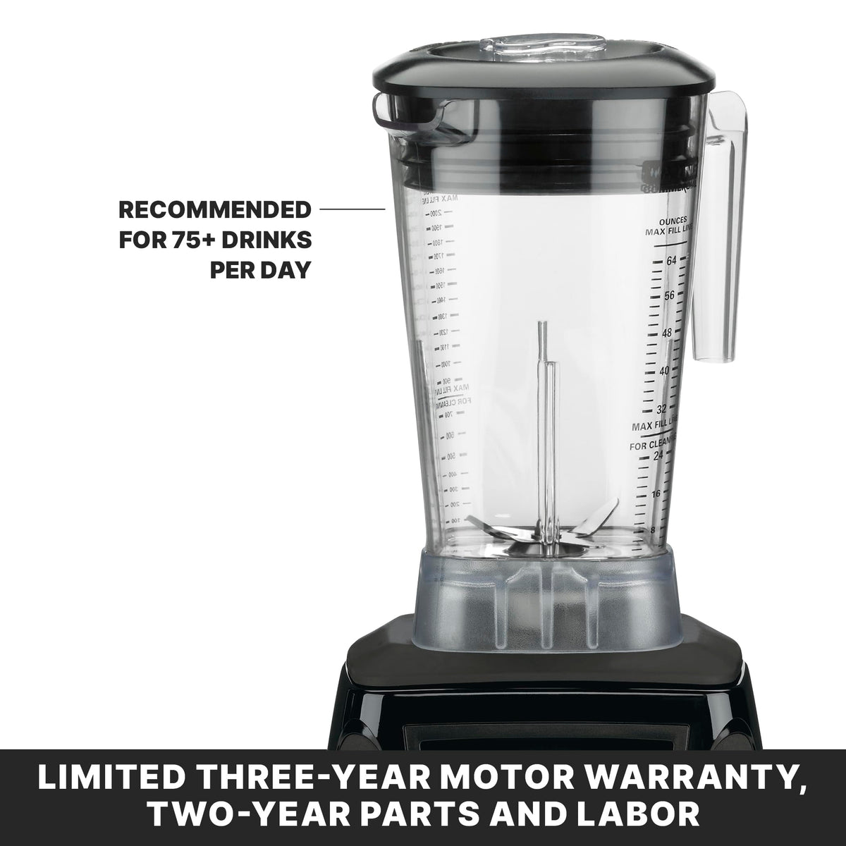 Blender with Electronic Keypad by Waring – 64 Ounce Copolyester Jar, 64.0 fluid_ounces, Plastic, Black, Model MX1100XTX