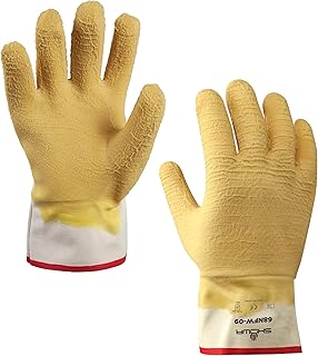 SHOWA 68NFW Fully Coated Natural Rubber Latex Cut Resistant Safety Glove with Kevlar Liner, Large (12 Pair)