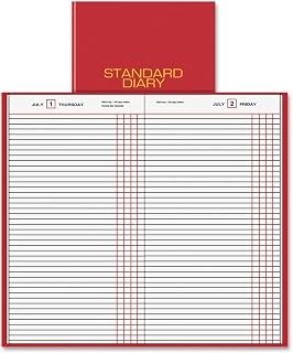 AT-A-GLANCE SD377-13 Standard diary daily journal for 2009, tel/expense, 7-11/16 x 12-1/8, red vinyl cover