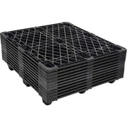 48x40 Plastic Nestable Shipping Pallet 2200 Lb. Capacity by Cabka – Black, Model CPP100ACM