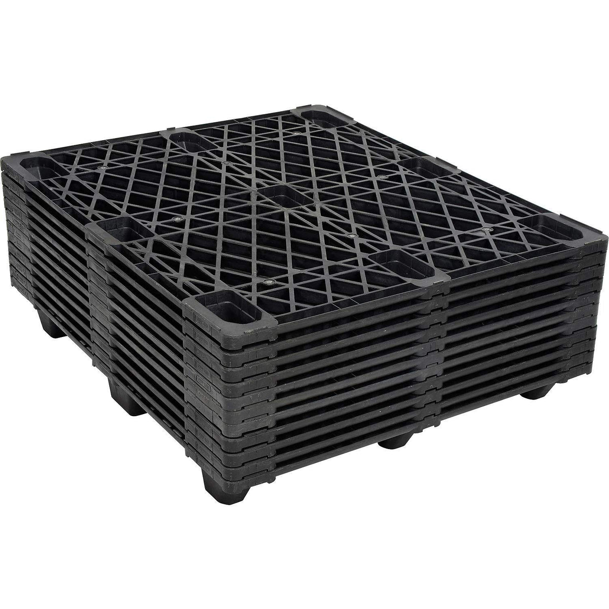 48x40 Plastic Nestable Shipping Pallet 2200 Lb. Capacity by Cabka – Black, Model CPP100ACM