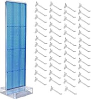 700770-BLU-6B50 TWO-SIDED PEGBOARD FLOOR DISPLAY NON- REVOLVING ROUND STUDIO BASE. PANEL SIZE: 16" W X 60" H by Azar Displays – X-Large, Plastic, Black, Model 700770-BLU-6C50