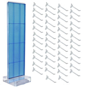 700770-BLU-6B50 TWO-SIDED PEGBOARD FLOOR DISPLAY NON- REVOLVING ROUND STUDIO BASE. PANEL SIZE: 16" W X 60" H by Azar Displays – X-Large, Plastic, Black, Model 700770-BLU-6C50