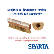 SPARTA Pizza Oven Brush Replacement Head with Crimped Brass Bristles and Stainless-Steel Scraper by Carlisle FoodService Products – 10"x 3.50"x1.50" (Pack of 1), Model 4005220