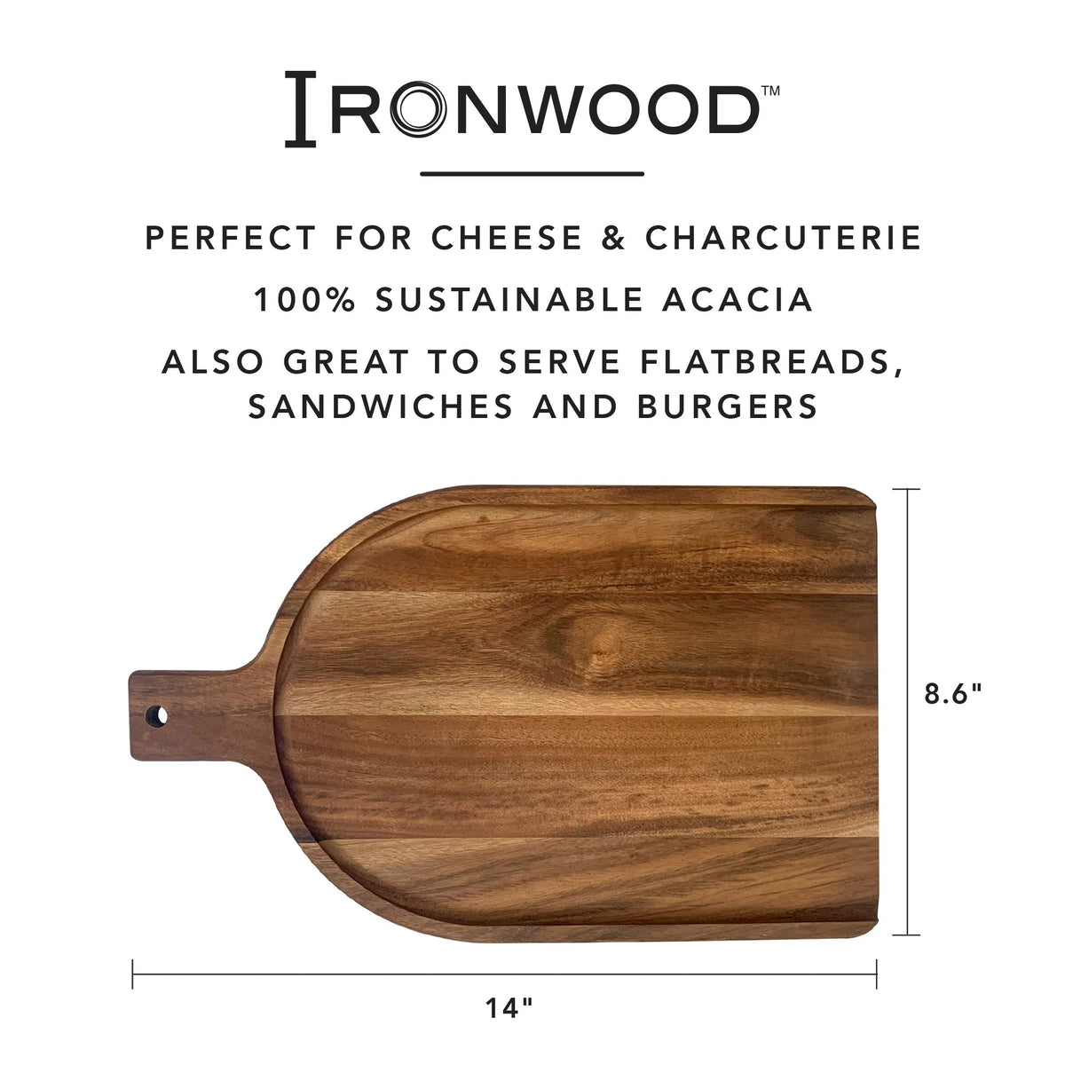 Ironwood Charcuterie Board, 3/4" High, Brown - photo 3