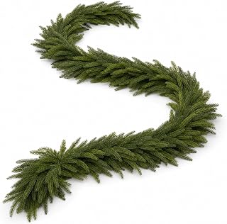 12FT Norfolk Pine Garland for Garland for Stair Railing