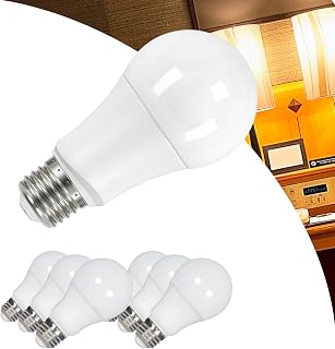 Satco S9594 9.5W A19 LED Bulb, 3000K Soft White, E26 Medium Base, 800 Lumens, Frosted Finish, 220° Beam Angle, Non-Dimmable, Enclosed Fixture Rated, 120V, Energy Efficient A-Type Lamp (6 Pack)