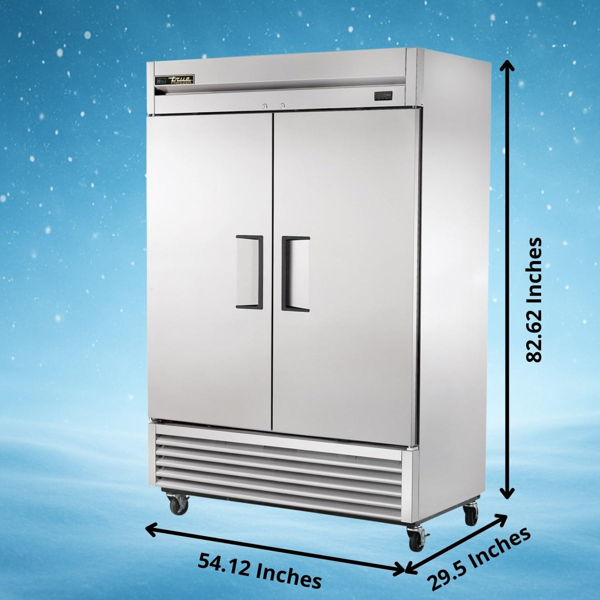 Reach-in Solid Swing Door Freezer with Hydrocarbon Refrigerant by True – 44.6 Cu. Ft., 49.0 cubic_feet, Silver, Model T-49F-HC