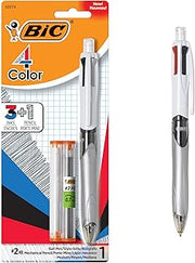 BIC 4-Color 3+1 Retractable Ballpoint Pen, 0.7 mm Pencil, 1 Count