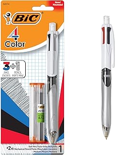 BIC 4-Color 3+1 Retractable Ballpoint Pen, 0.7 mm Pencil, 1 Count