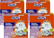 Hefty Ultra Strong Tall Kitchen Trash Bags, Lavender & Sweet Vanilla Scent, 13 Gallon, 120 CT (Pack of 4)