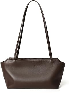 Genuine Lambskin Small Shoulder Baguette Bag, Minimalist Underarm Handbag for Women