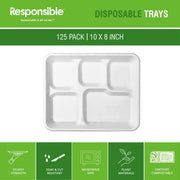 Responsible Products Clear Lids for 5-C Food Trays (50 Count) / Clear / Casual Container Lids