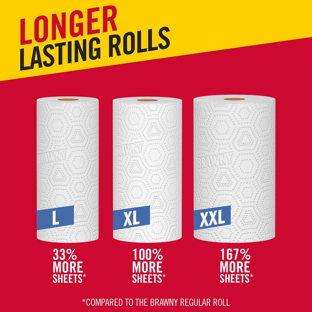 Brawny 6 Count (Pack of 1) / White / 1 Paper Towels