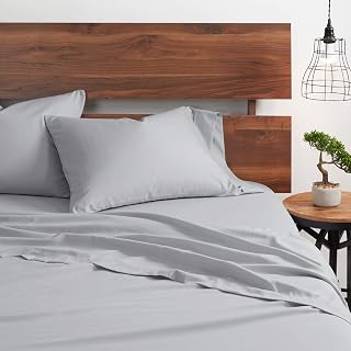 800-Thread Count-4-Pcs Bed Sheets Set-100% Soft Egyptian Cotton Bedding Set-Long Staple Cotton, Mattress Fits Upto 21'' Inches Deep Pockets(Silver King Sheets)