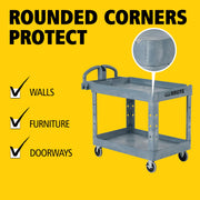 Rubbermaid Commercial Products Gray / Medium / 2-Shelf Service Carts