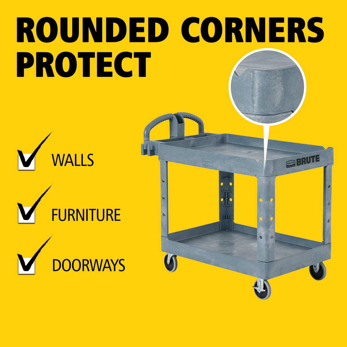 Rubbermaid Commercial Products Gray / Medium / 2-Shelf Service Carts