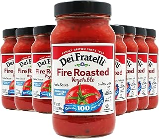 Dei Fratelli Fire Roasted Vegetable Pasta Sauce (24 oz. jars; 8 pack) - No Water Added - Never from Tomato Paste - 5th Generation Recipe