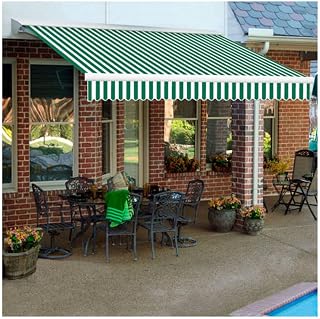 Awntech Retractable Awning Left Motor 20'W x 10'D x 10"H Forest Green/White