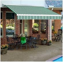 Awntech Retractable Awning Manual 20'W x 10'D x 10" H Forest Green/White