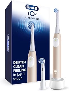 Oral-B Rechargeable Electric Toothbrush, iO2, 3 Cleaning Modes, Automatic Pressure Sensor to Protect Gums, Peach