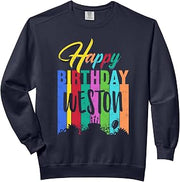 Happy Birthday Weston Personalized Name Gift Custom B-day Comfort Colors Adult Sweatshirt