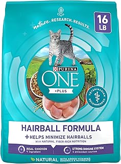 Purina ONE Natural Hairball Control Dry Cat Food, 16 lb Bag