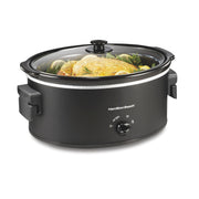 Hamilton Beach Black - Space Saving Folding Handles / 7 Quarts / 7.0 quarts Slow Cookers