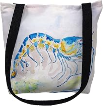 Betsy Drake TY753S 13 x 13 in. Blue Shrimp Small Tote Bag
