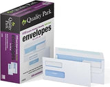 Quality Park #10 Double-Window Self-Seal Security Envelopes,For Business Statements,Invoices,4-1/8" x 9-1/2",White,24-lb,500 Per Box (QUA24559) (24559),(Pack of 5)