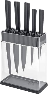 Kuhn Rikon COLORI+ Messerblock Vision mit Messer, inkl. 6 Stk. Messer, Grau, Transparent
