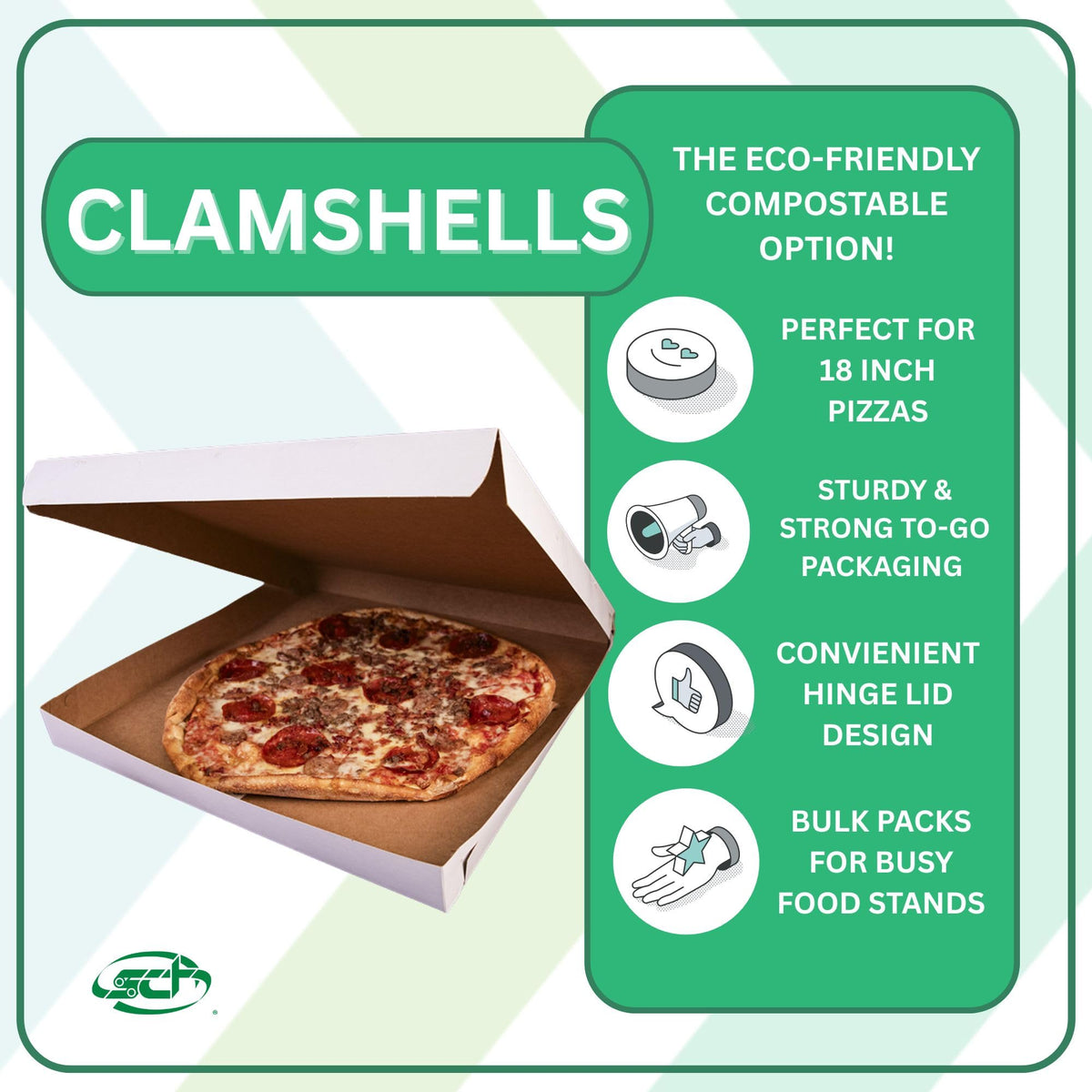 SOUTHERN CHAMPION TRAY 18" Length x 18" Width x 1-7/8" Height / White / 1 Bakery Take Out Containers
