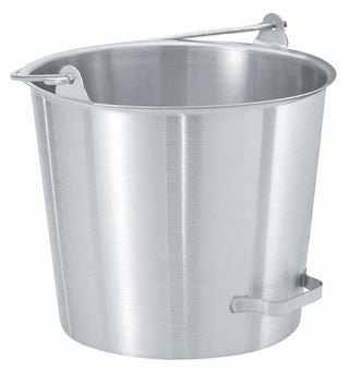 Tapered S/S 14.75 Qt. Dairy Pail w/ Side-Tilting Handle by Vollrath – 14.75 quarts, Stainless Steel, Silver, Model 58161