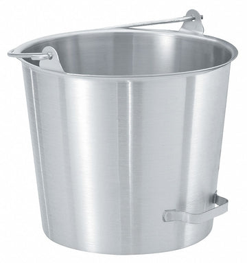 Tapered S/S 14.75 Qt. Dairy Pail w/ Side-Tilting Handle by Vollrath – 14.75 quarts, Stainless Steel, Silver, Model 58161