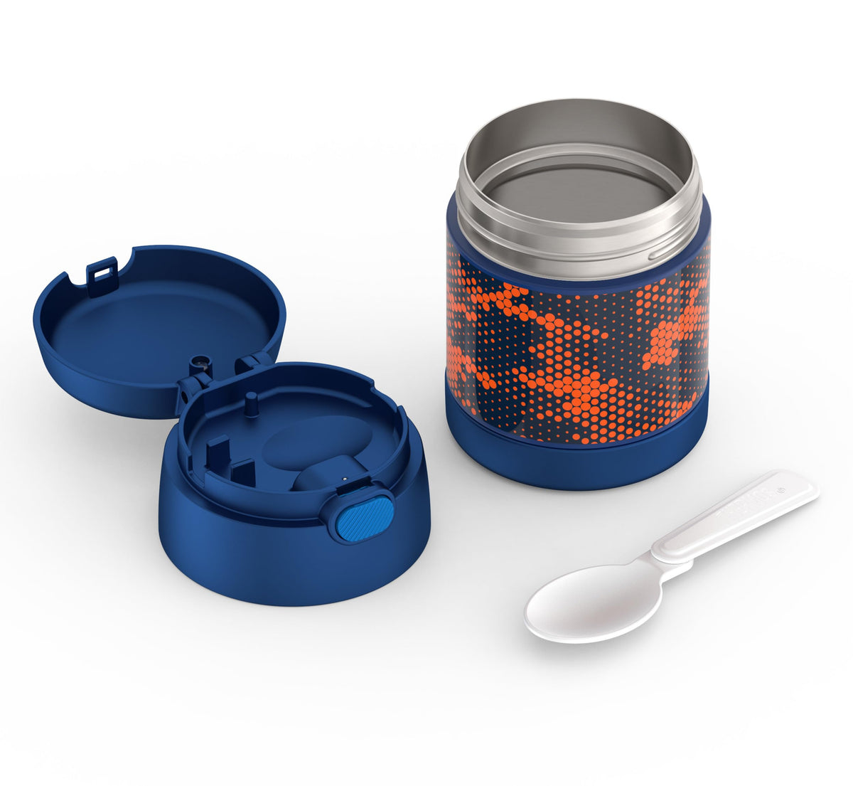 FUNTAINER 10 Ounce Stainless Steel Vacuum Insulated Kids Food Jar with Spoon by THERMOS – 10 Ounce, Stainless Steel, Digital Camo, Model F3104DMA6