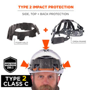 Ergodyne Blue / 6.5 - 8 (21in - 25 in / 53cm - 63.5cm) / Full Brim Safety Helmet - Type 2, Class C Head Protection