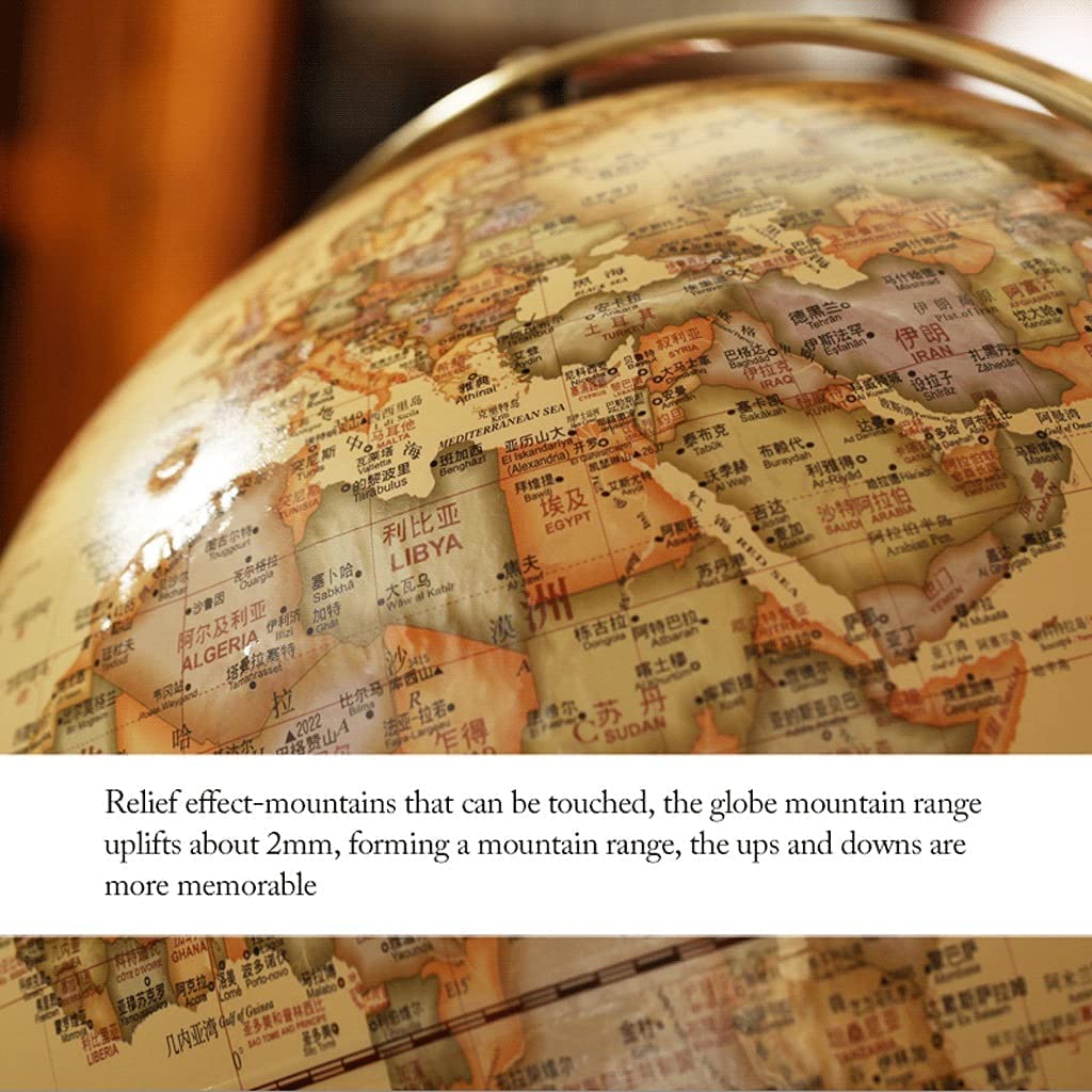 Raised 3D Embossed Lighting Led Lighted Globe Retro Globe(32cm E) by xdgFHsy – One Size, Resin, 32cm E, Model xdgFHsy