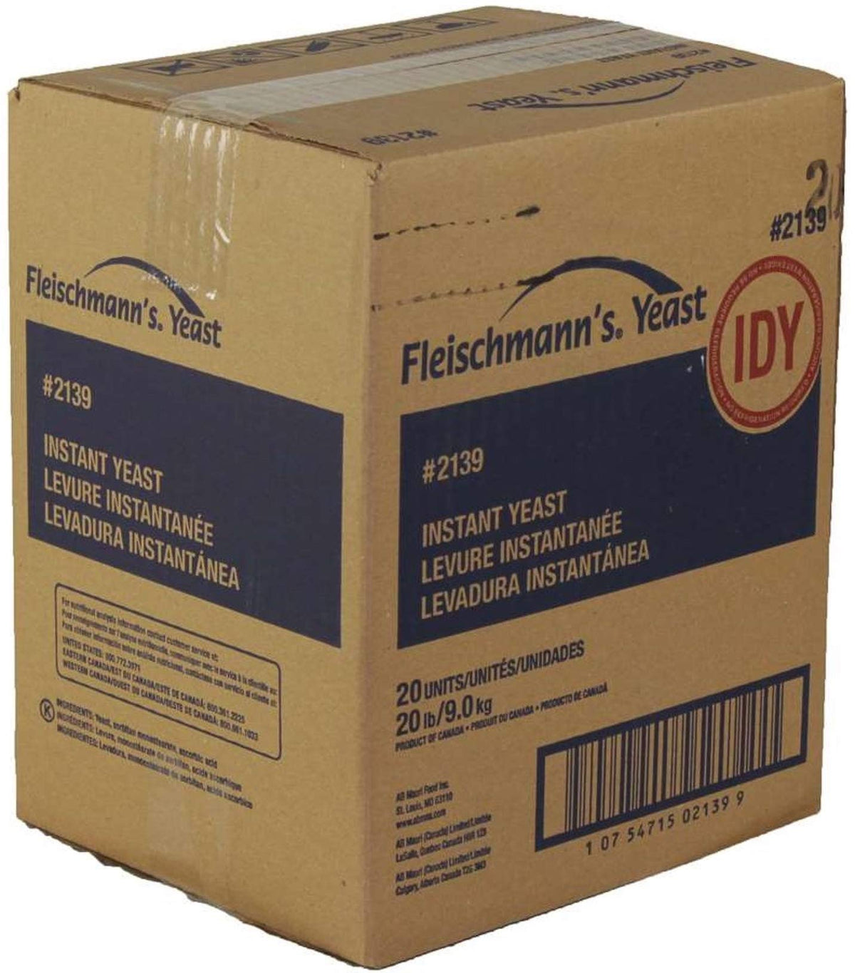 Fleischmanns Dry Instant Baking Yeast 20 Case 1 Pound by Fleischmann's Simply Homemade – 1 Pound, Pack of 20