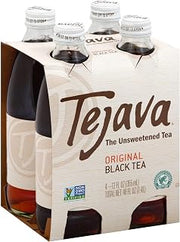 Tejava Original Unsweetened Black Iced Tea, 12 fl oz, Pack of 4