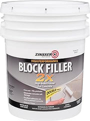 Zinsser Block Filler Masonry Primer, White | 5 Gallon primer-sealer, White. Blocks stains & seals surfaces with superior adhesion for interior/exterior wood, drywall.